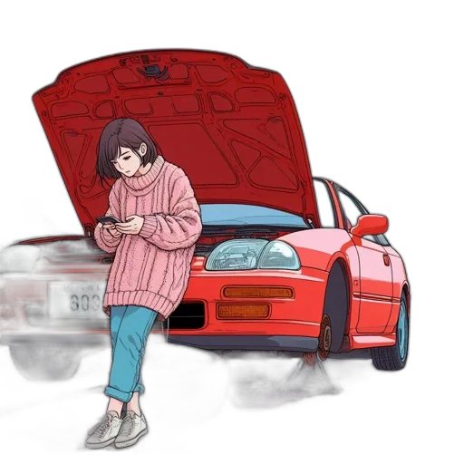 car, jacket, umbrella, dress transparent PNG cut-out