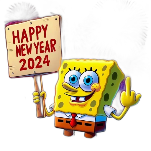 staff, 3d render, spongebob, squarepants transparent PNG cut-out