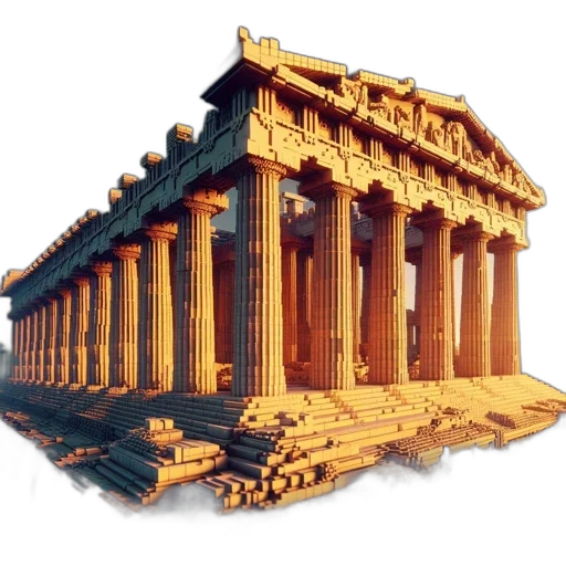 building, 3d render, concept art, pixel art transparent PNG cut-out