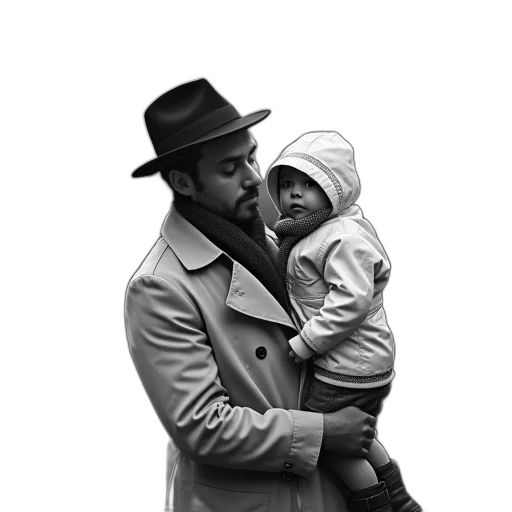 hat, jacket, photorealistic, black transparent PNG cut-out