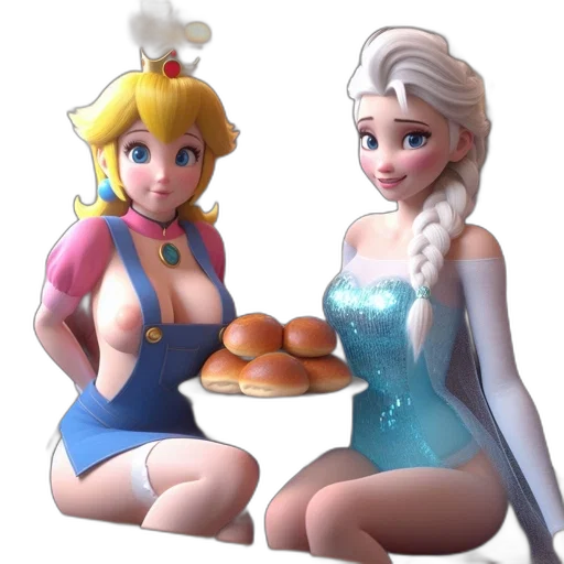 food, dress, crown, 3d render transparent PNG cut-out