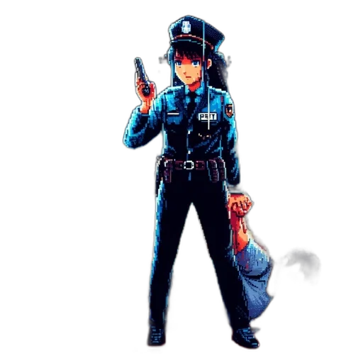 staff, weapon, jacket, robot transparent PNG cut-out