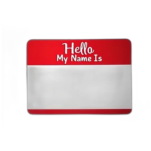 staff, red, name, tag transparent PNG cut-out