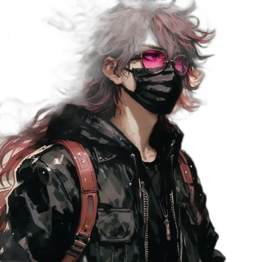 jacket, mask, face, weapon transparent PNG cut-out