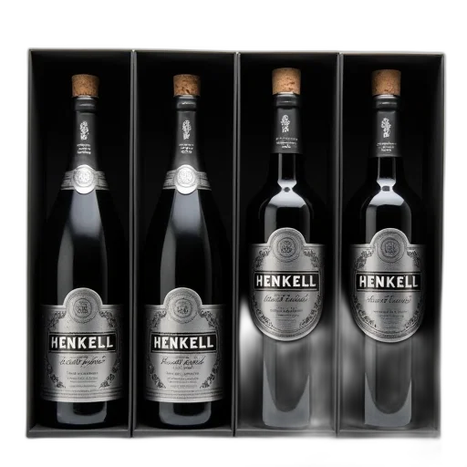 bottle, 3d render, set, four transparent PNG cut-out