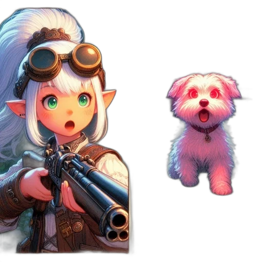 weapon, staff, animal, creature transparent PNG cut-out