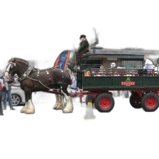 3d render, concept art, horse-drawn, carriage transparent PNG cut-out