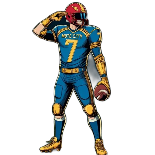 concept art, animated, football, player transparent PNG cut-out