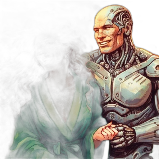 robot, concept art, comic book art, fantasy art transparent PNG cut-out