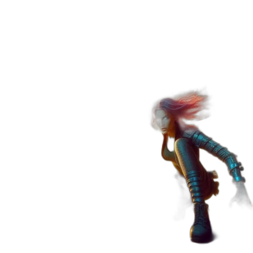 hair, staff, weapon, creature transparent PNG cut-out