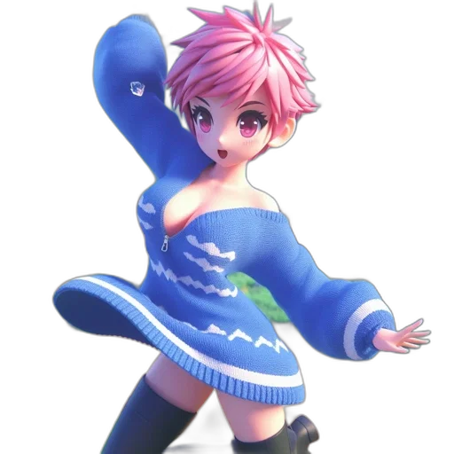dress, jacket, staff, 3d render transparent PNG cut-out