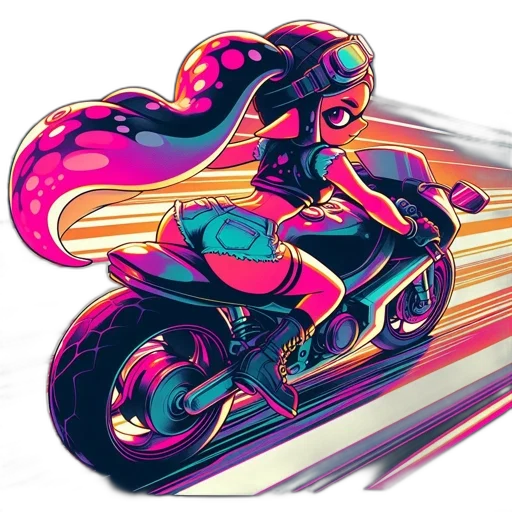 concept art, cartoon, comic book art, vaporwave transparent PNG cut-out
