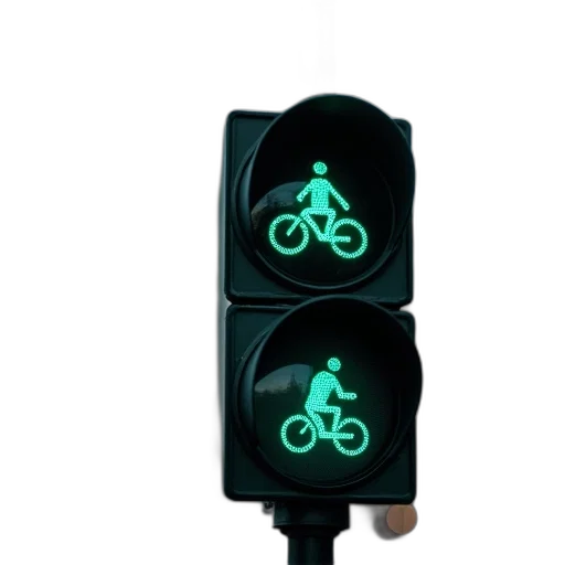 green, traffic, light, bicycle transparent PNG cut-out