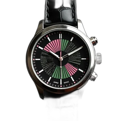 silver, wristwatch, black, leather transparent PNG cut-out