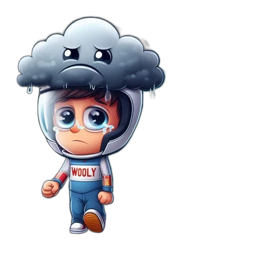 umbrella, jacket, face, 3d render transparent PNG cut-out