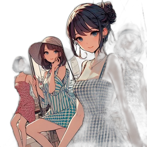 dress, concept art, anime, pixel art transparent PNG cut-out