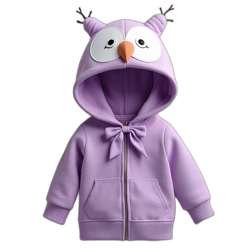 jacket, lavender, owl, hoodedie transparent PNG cut-out