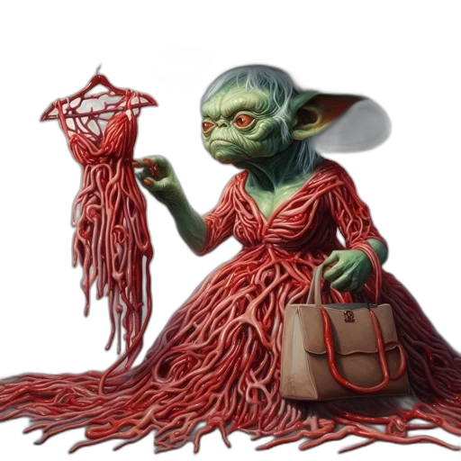 dress, staff, creature, concept art transparent PNG cut-out