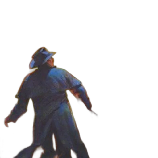 hat, staff, jacket, robot transparent PNG cut-out