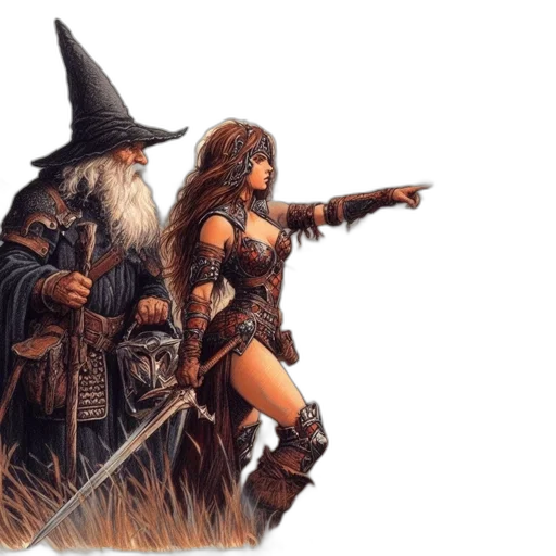 fantasy art, concept art, comic book art, pixel art transparent PNG cut-out