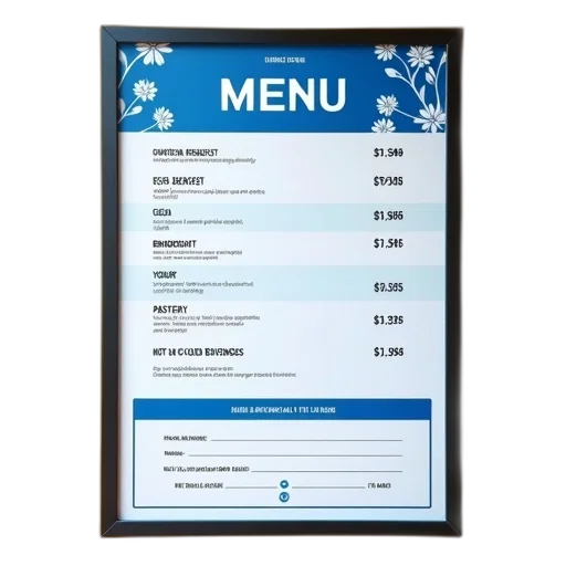 food, staff, blue, menu transparent PNG cut-out