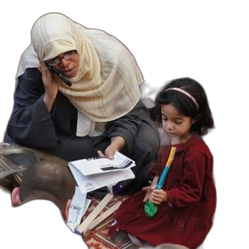 woman, hijab, talks, her transparent PNG cut-out
