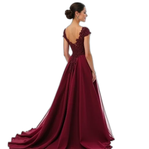 dress, photorealistic, red, dark transparent PNG cut-out