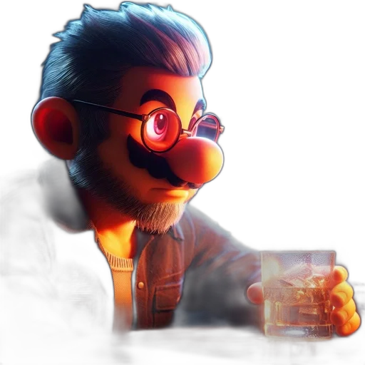bottle, face, jacket, staff transparent PNG cut-out
