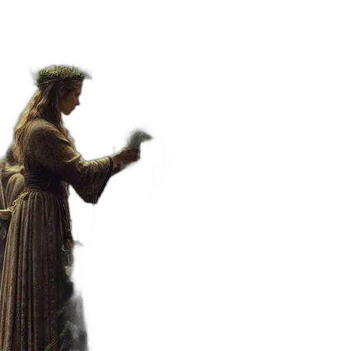 staff, hat, sword, dress transparent PNG cut-out