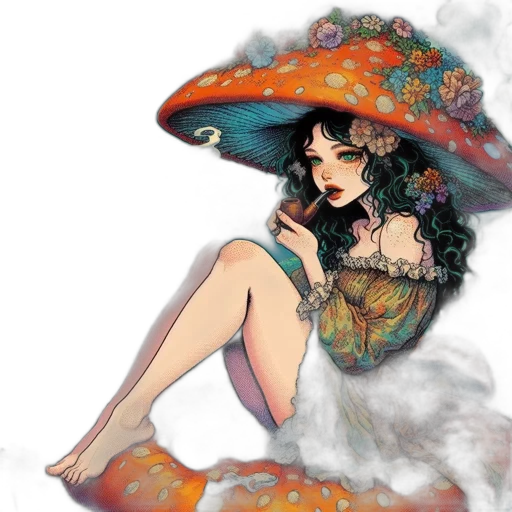 dress, hat, fantasy art, concept art transparent PNG cut-out