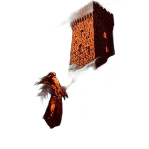 dragon, building, hair, crown transparent PNG cut-out