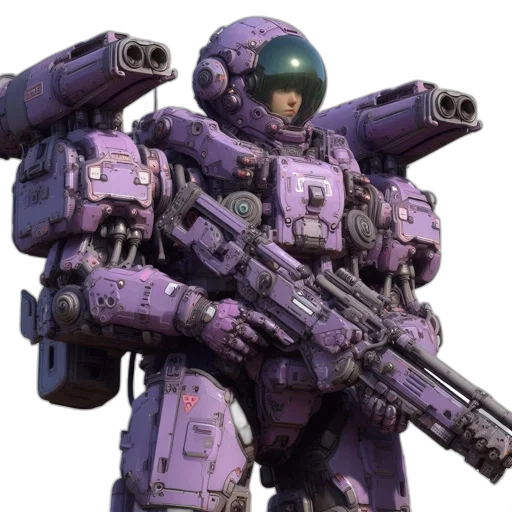 robot, weapon, concept art, 3d render transparent PNG cut-out