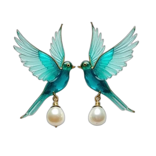 jewelry, 3d render, pair, turquoise transparent PNG cut-out