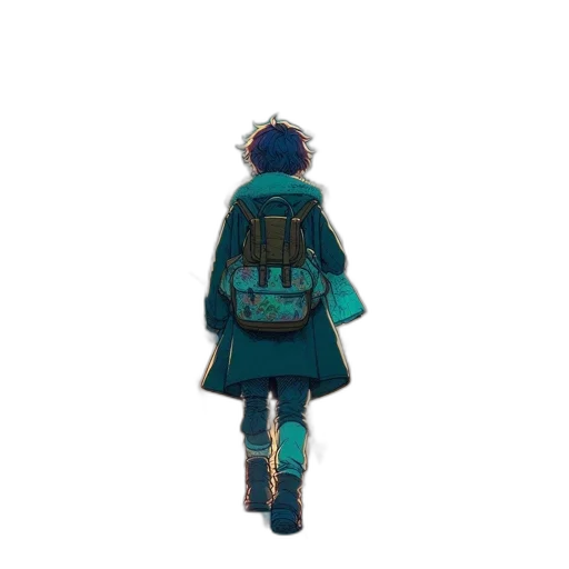 jacket, weapon, staff, robot transparent PNG cut-out