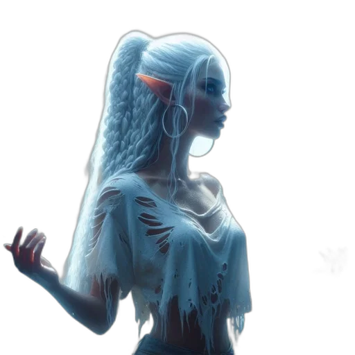 dress, hair, robot, creature transparent PNG cut-out