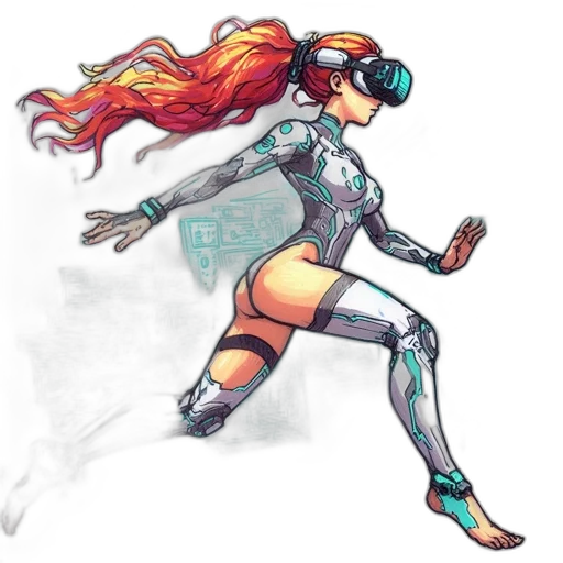 robot, concept art, cyberpunk, comic book art transparent PNG cut-out