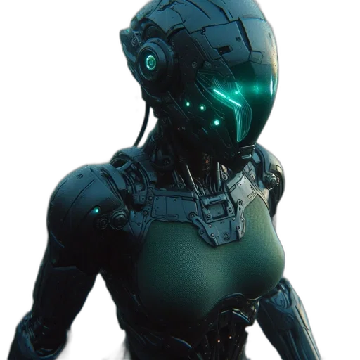 robot, mask, creature, weapon transparent PNG cut-out