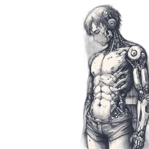 robot, cyberpunk, concept art, comic book art transparent PNG cut-out