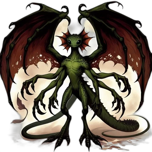 dragon, creature, staff, fantasy art transparent PNG cut-out