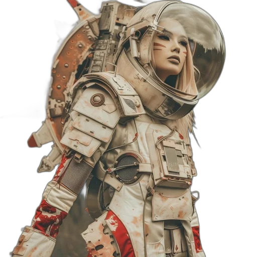 robot, jacket, dress, face transparent PNG cut-out