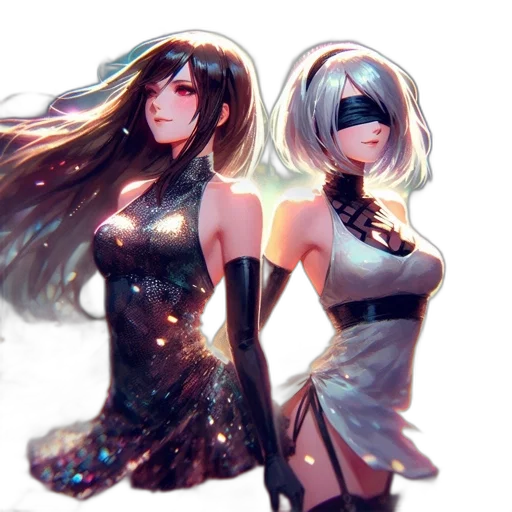 dress, anime, concept art, fantasy art transparent PNG cut-out