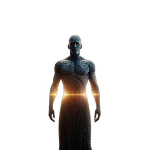 dress, robot, creature, staff transparent PNG cut-out