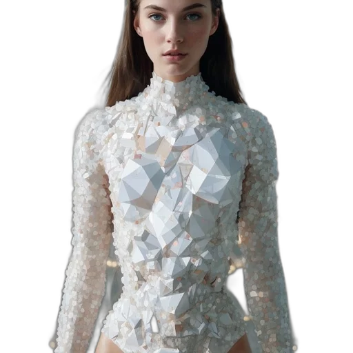 dress, jacket, jewelry, 3d render transparent PNG cut-out