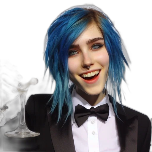 face, hair, cartoon, photorealistic transparent PNG cut-out