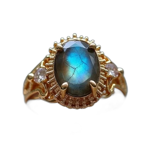 jewelry, crown, 3d render, labradorite transparent PNG cut-out