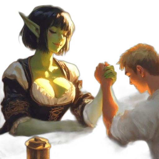 fantasy art, concept art, oil painting, watercolor transparent PNG cut-out