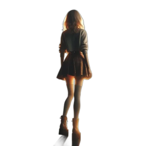 dress, jacket, staff, hair transparent PNG cut-out