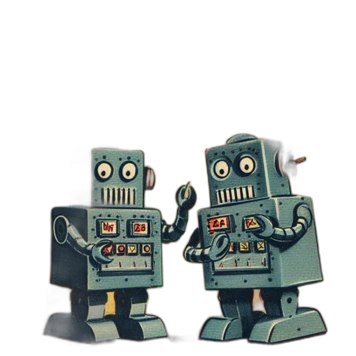 robot, concept art, 3d render, pixel art transparent PNG cut-out