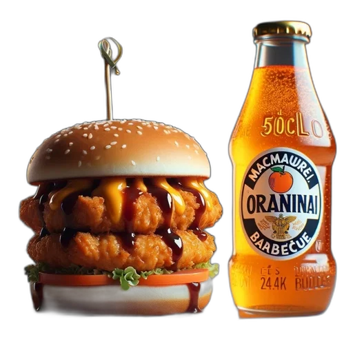 food, photorealistic, enticing, burger transparent PNG cut-out