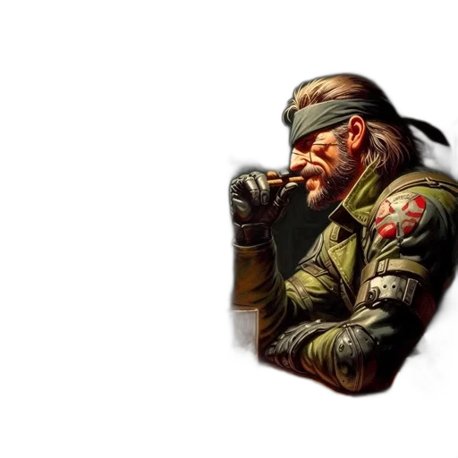 face, weapon, jacket, concept art transparent PNG cut-out